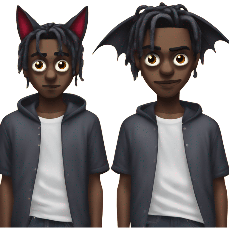 Playboi Carti vampire with cat ears and a tail on all fours emoji