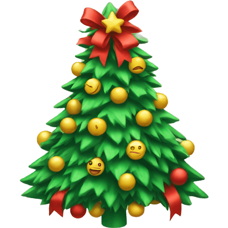 Christmas tree with bows emoji