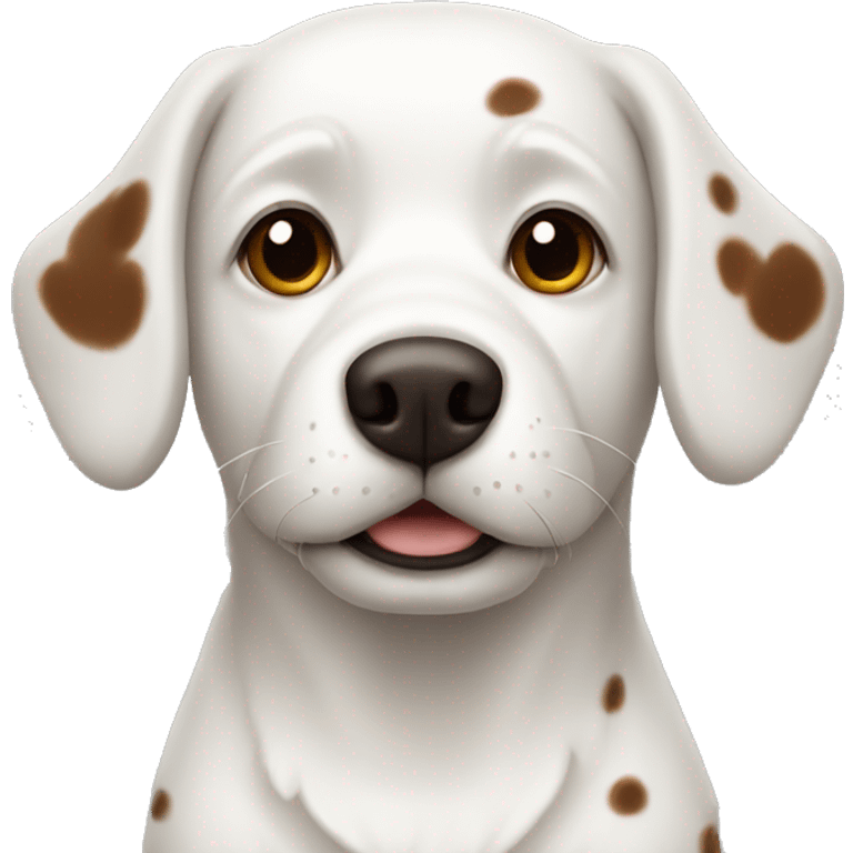 White dog with brown spots emoji