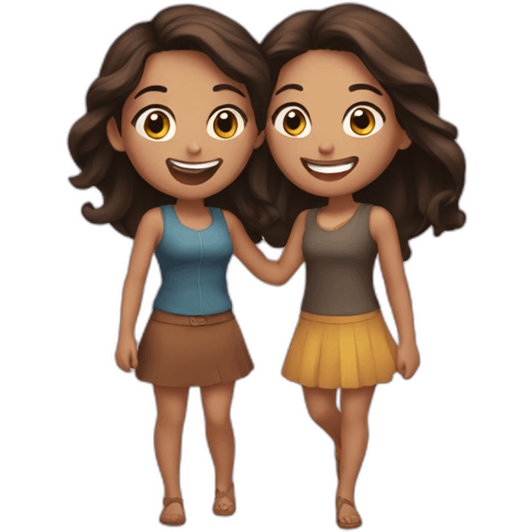 julia and elena having fun together emoji