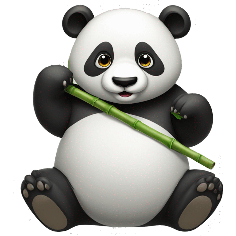 Panda eating a bamboo stick emoji