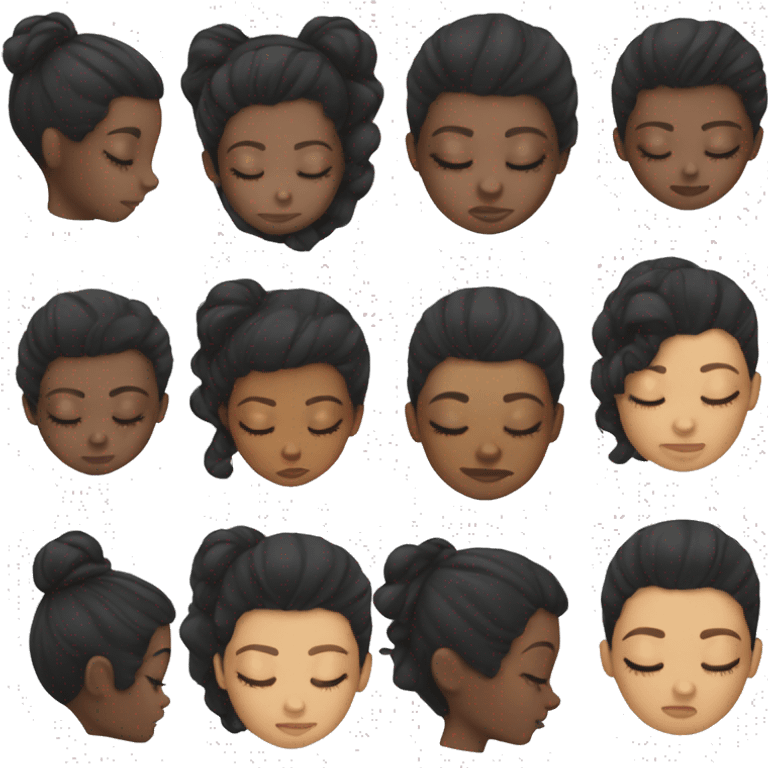 Black hair light skin girl sleeping  emoji