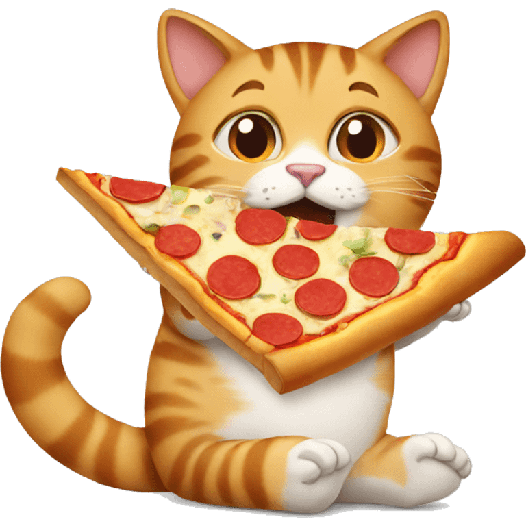 Cats eating pizza emoji