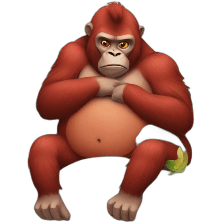 lazy fat red gorilla emoji