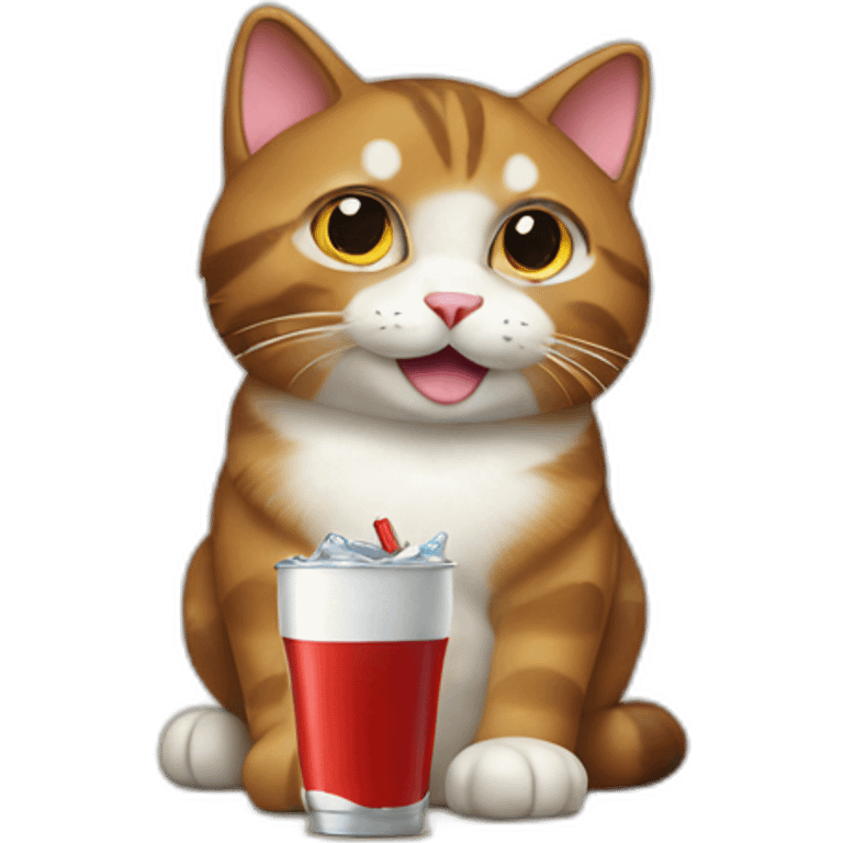 cat with cola emoji