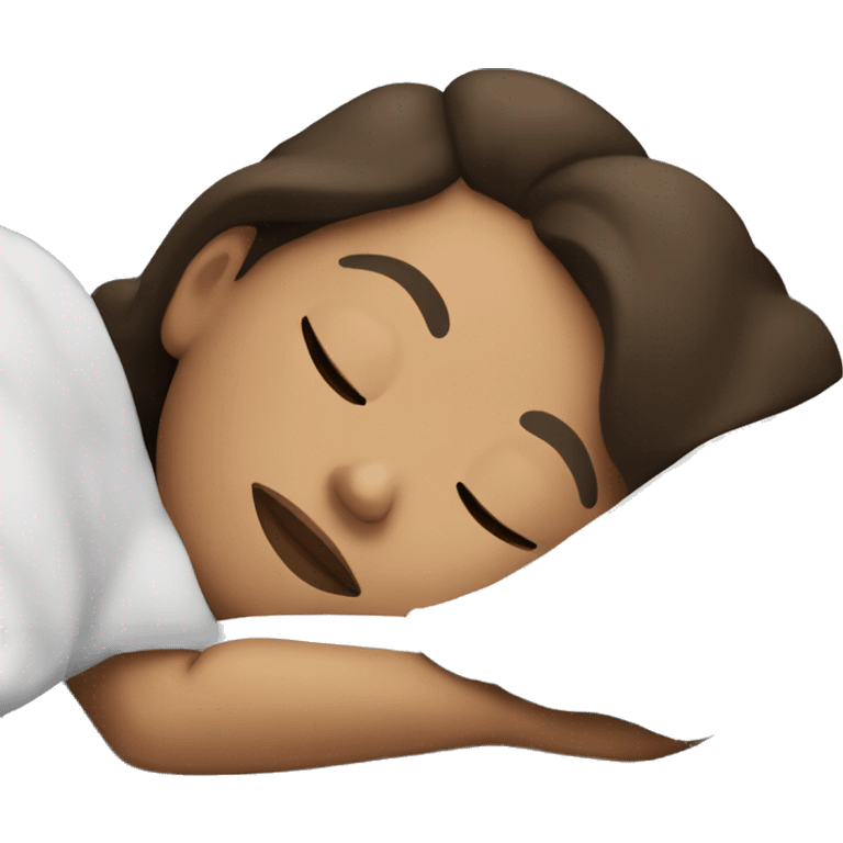 Brunette Caucasian woman sleeping in bed emoji