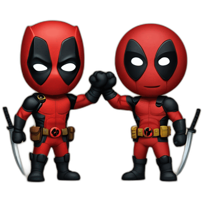 Deadpool and Wolverine holding hands emoji