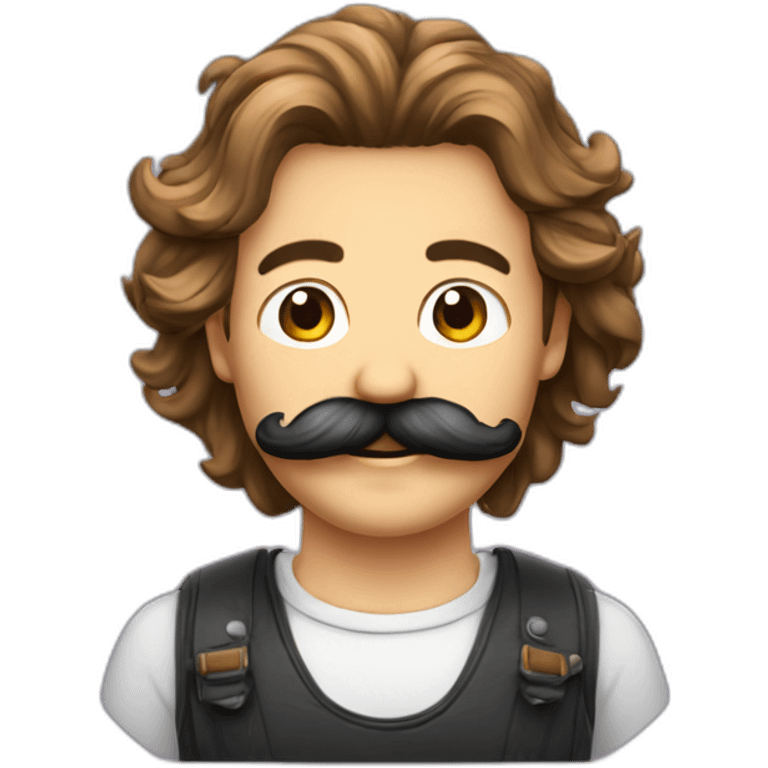 Homme moustachus avec des cheveux plaque emoji