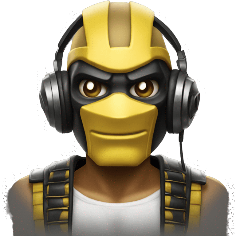 Escorpión mortal kombat  with headphones emoji