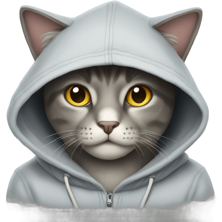 Cat with a hoodie emoji