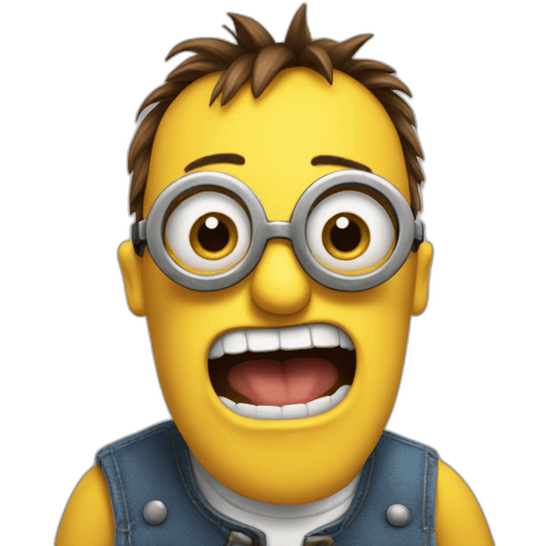 stupid looking minion smie emoji