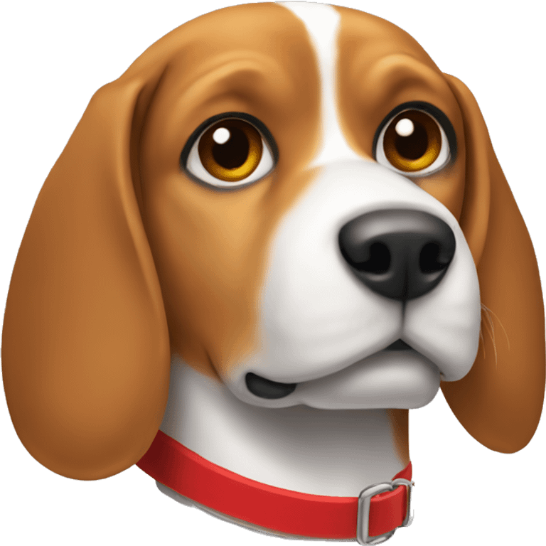 a beagle with a red collar emoji