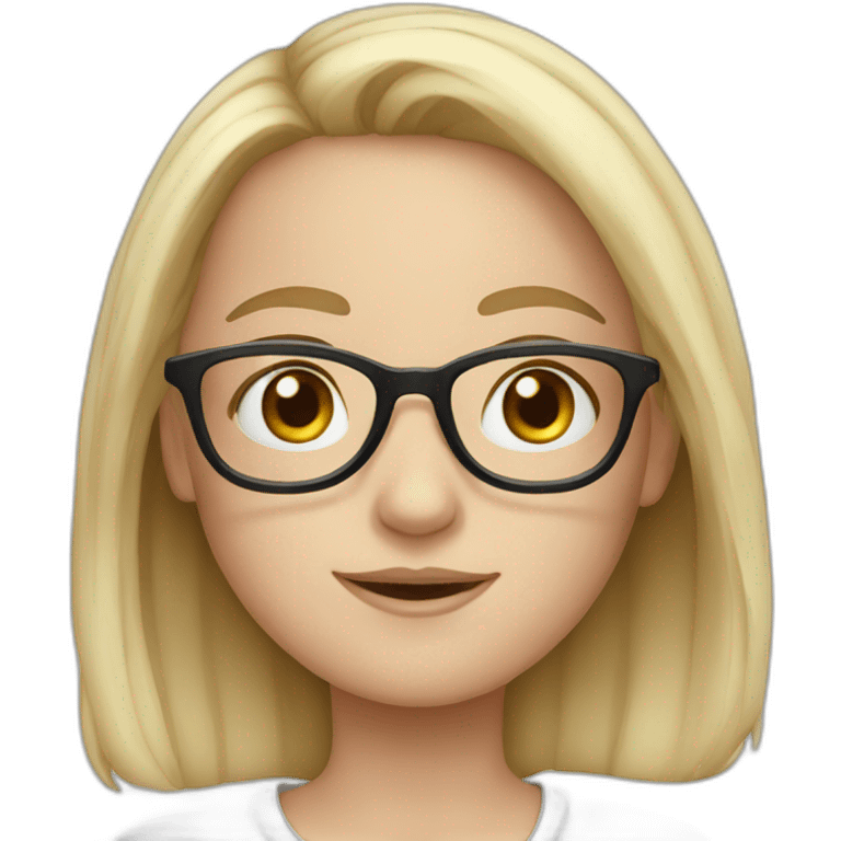 Cute white girl with glasses emoji