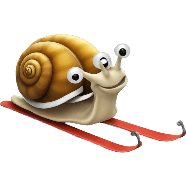 Snail on skis emoji