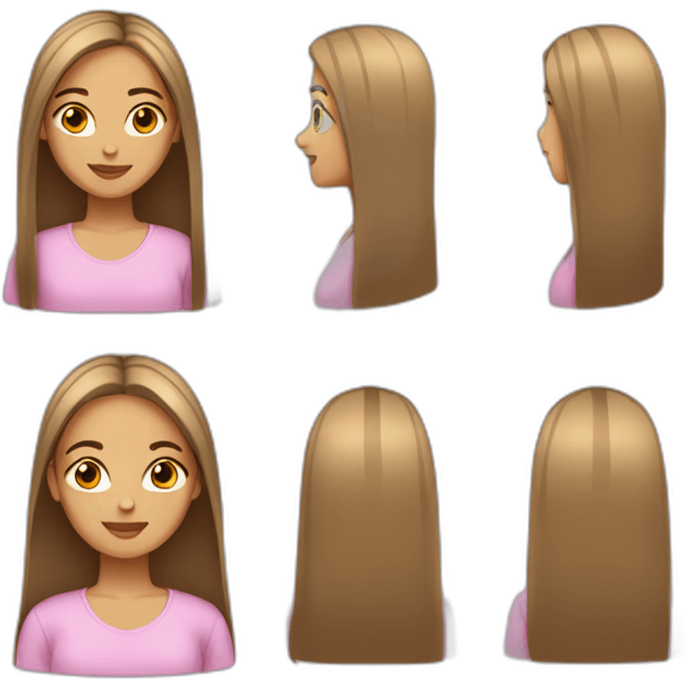 girl long straight hair light brown emoji