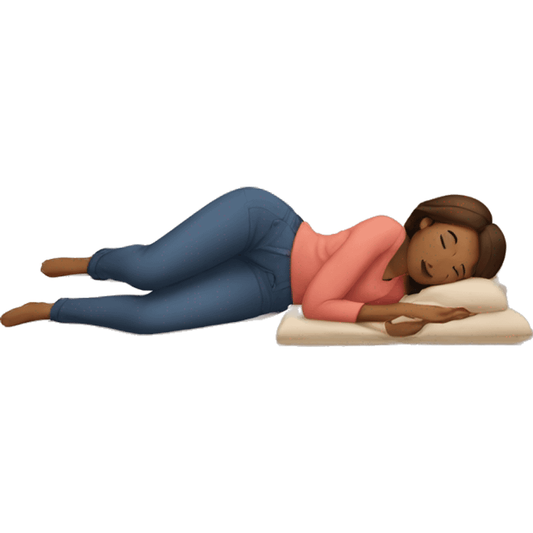 Woman lying in back on ground emoji