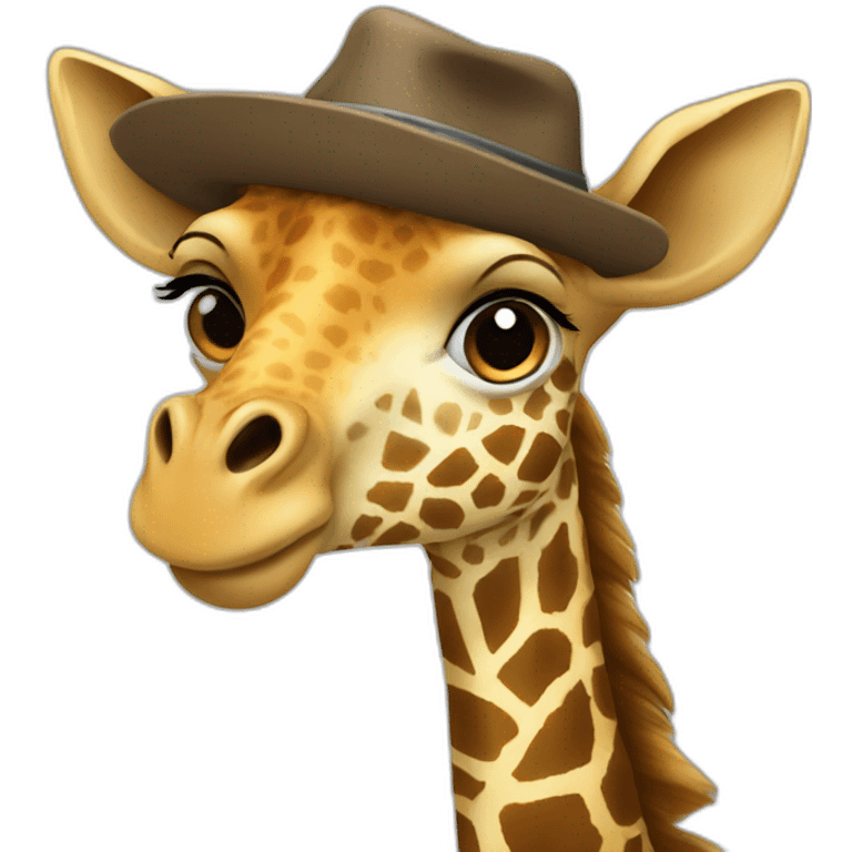 Giraffe with hat and jacket emoji