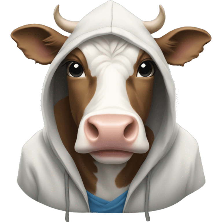 Cow wearing a hoodie  emoji