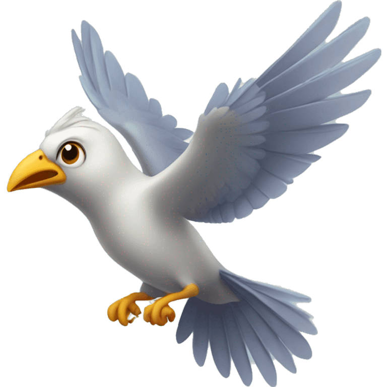 Bird flying with a bird on top of a bird emoji