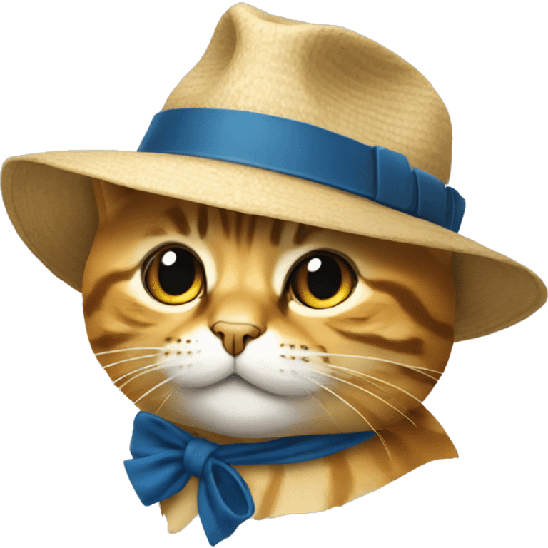 Un chat avec un chapeau sur la tête  emoji