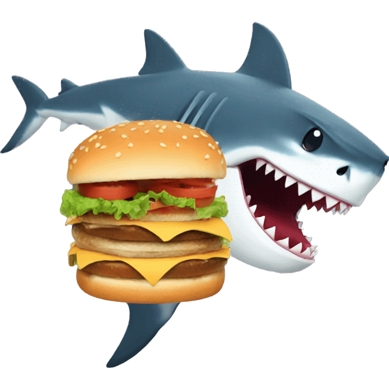 shark eating a burg emoji