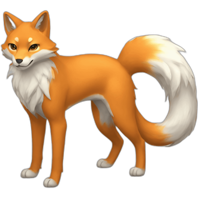 Kitsune full height with tails emoji