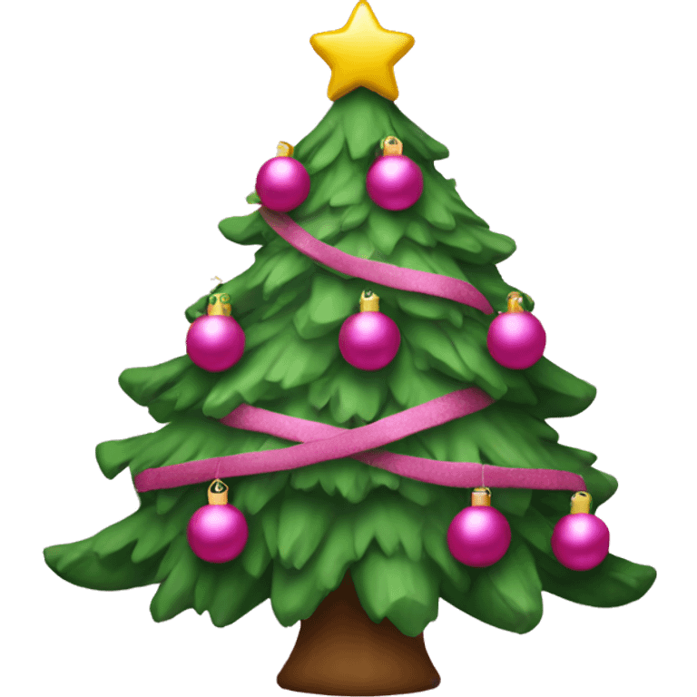 Christmas tree with pink decorations emoji