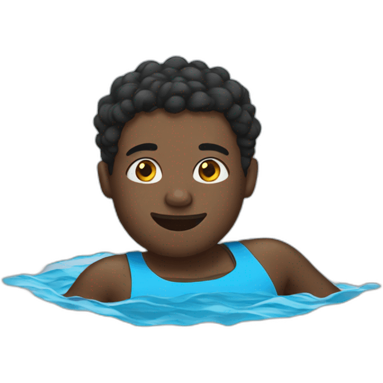 Black guy swimming emoji