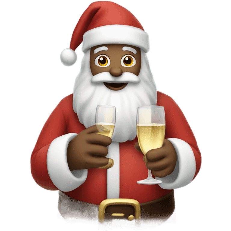 Santa with a glass of champagne emoji