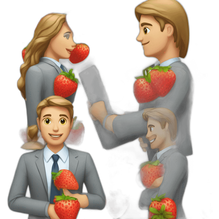 matching job applicant with recruiter and a strawberry emoji