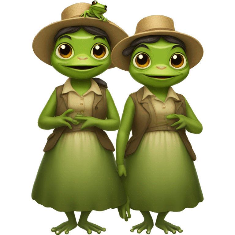 frog and toad as women emoji