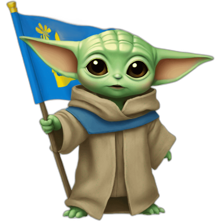 baby yoda  Ukraine flag emoji