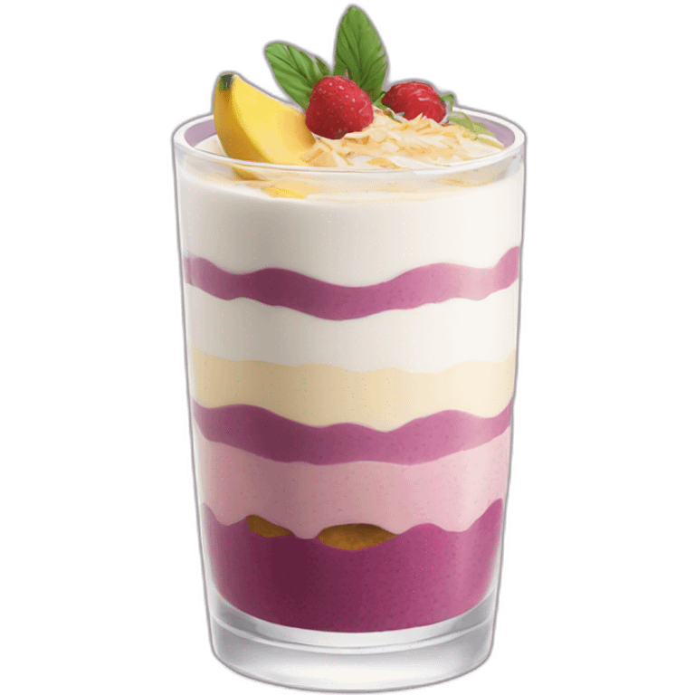 layered smoothie with coconut drizzle emoji