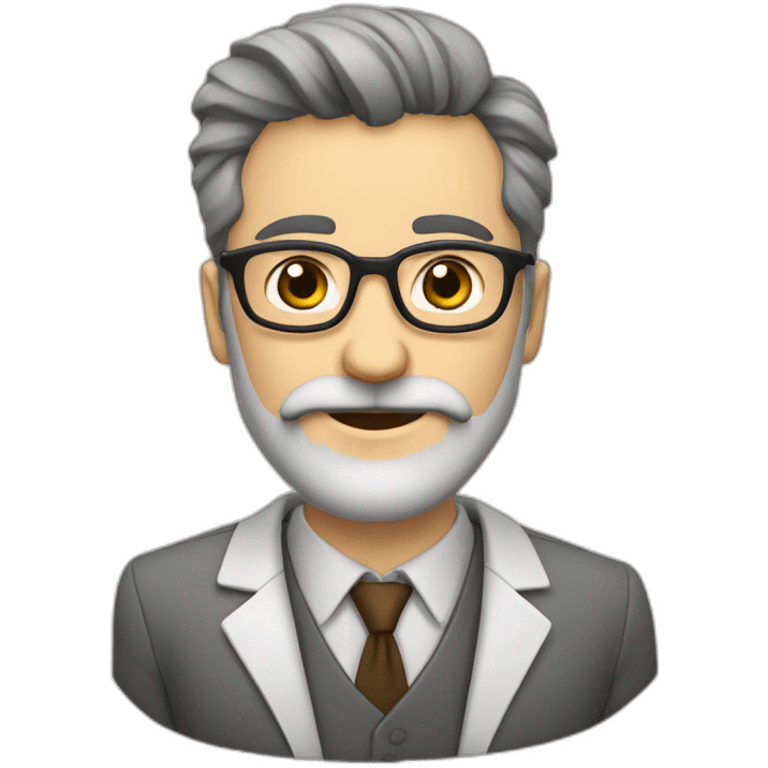 Profesor de barba corta y blanca emoji