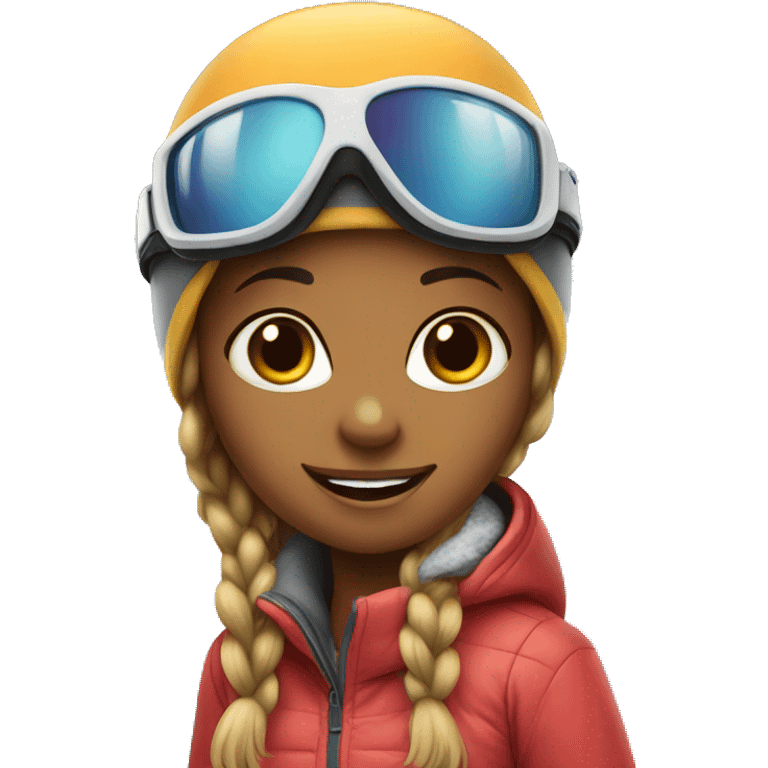 snowboarding young girl emoji