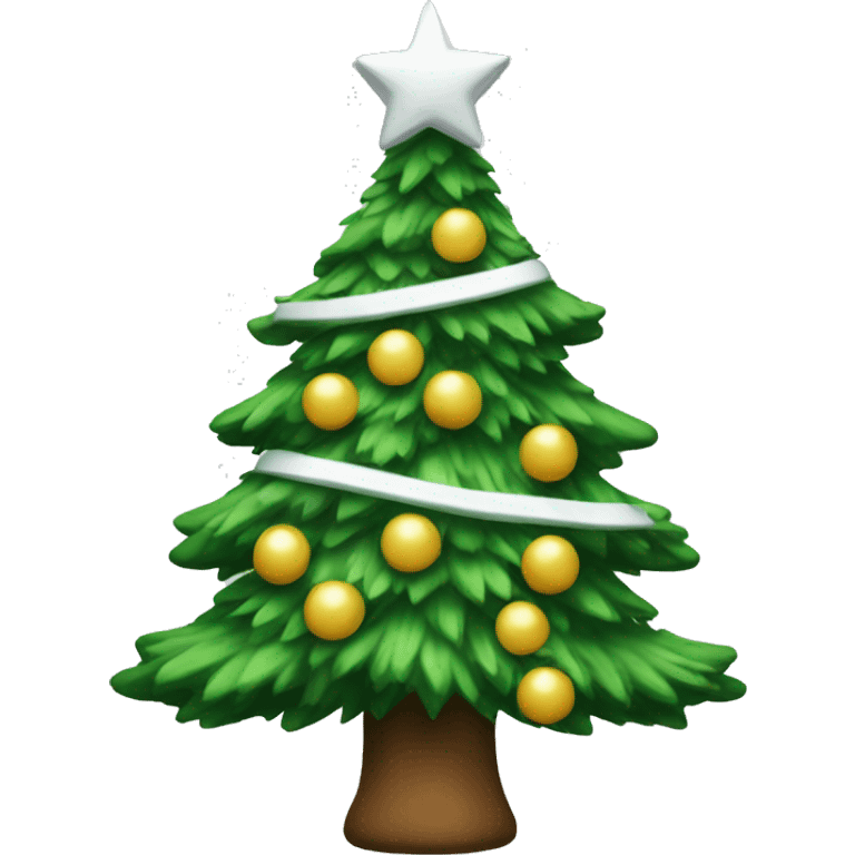 christmas tree with white bows emoji