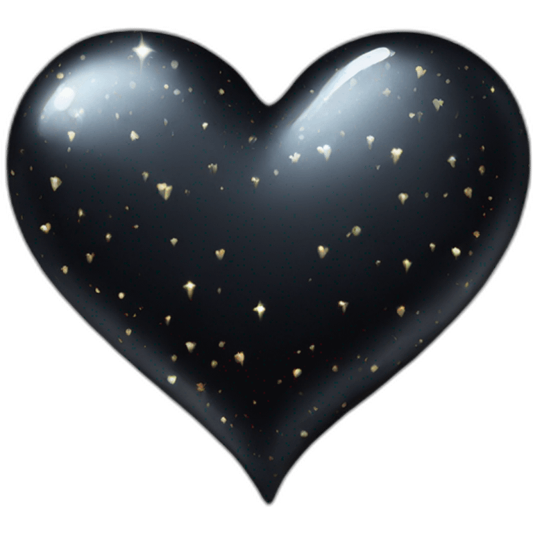 black sparkle heart emoji