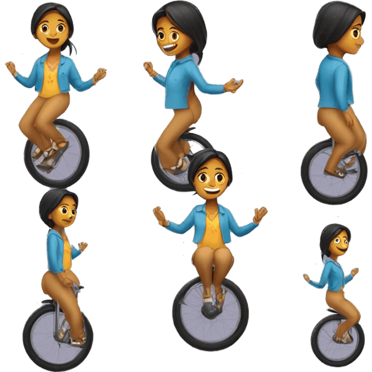 indian girl on a unicycle  emoji