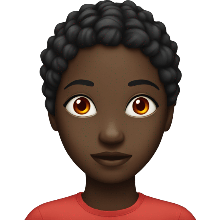 Black girl with red eyes emoji