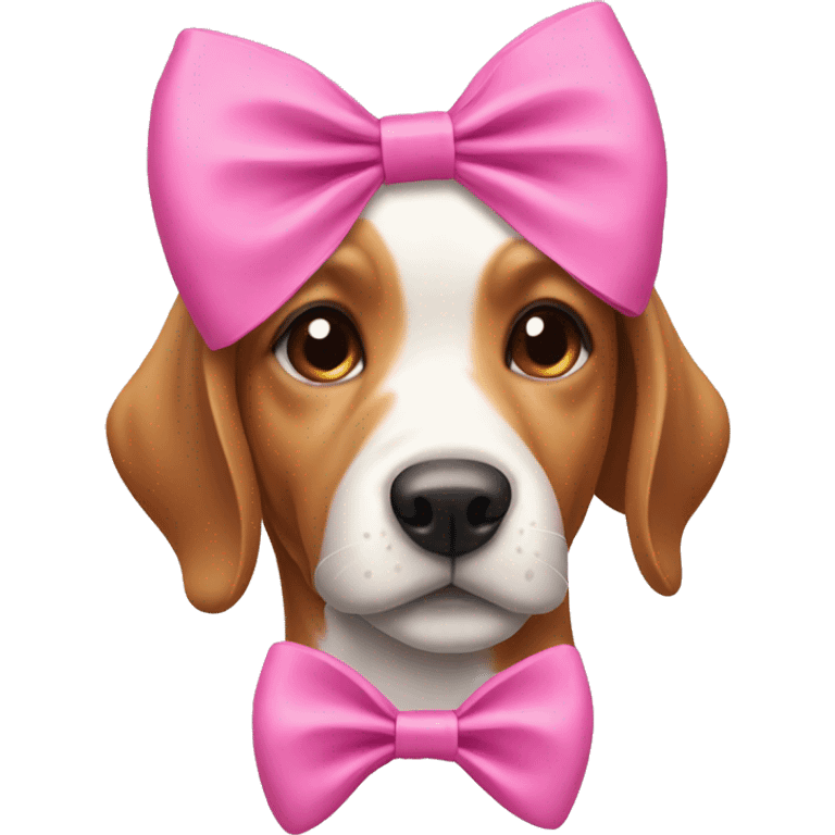 Dog with pink bow on head emoji