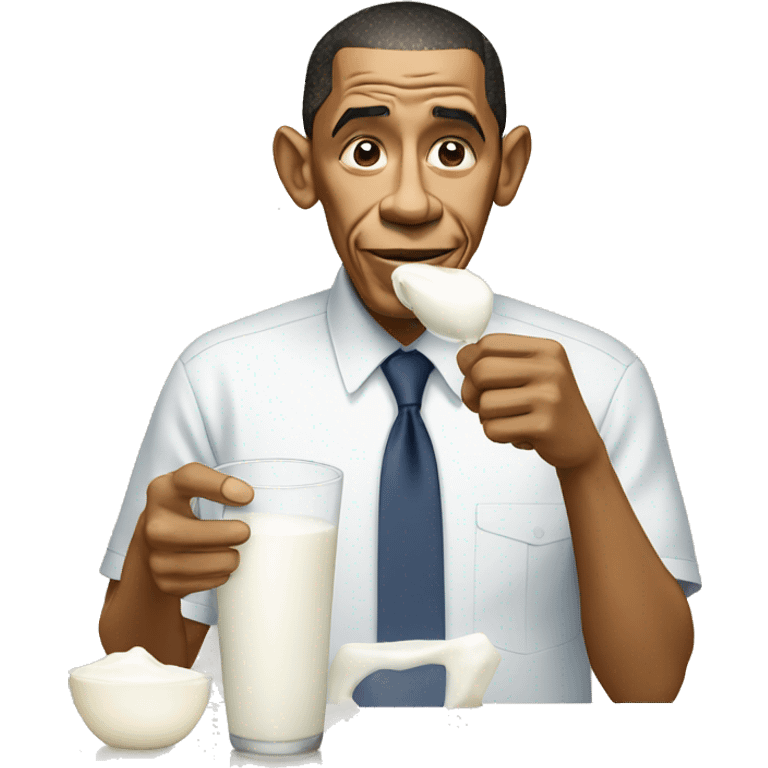 obama eating milk emoji