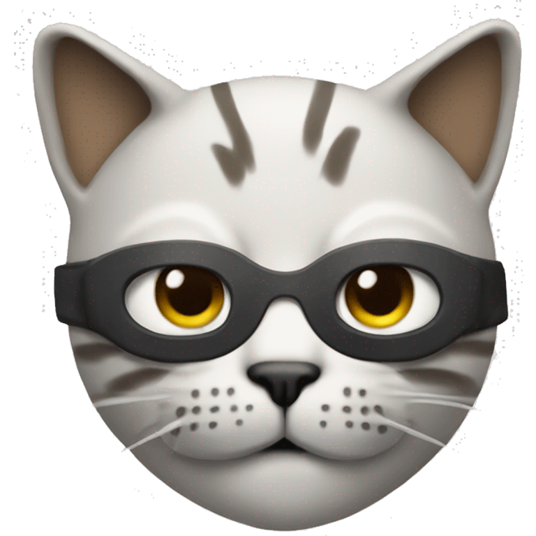 Cat with weapon and ski mask emoji