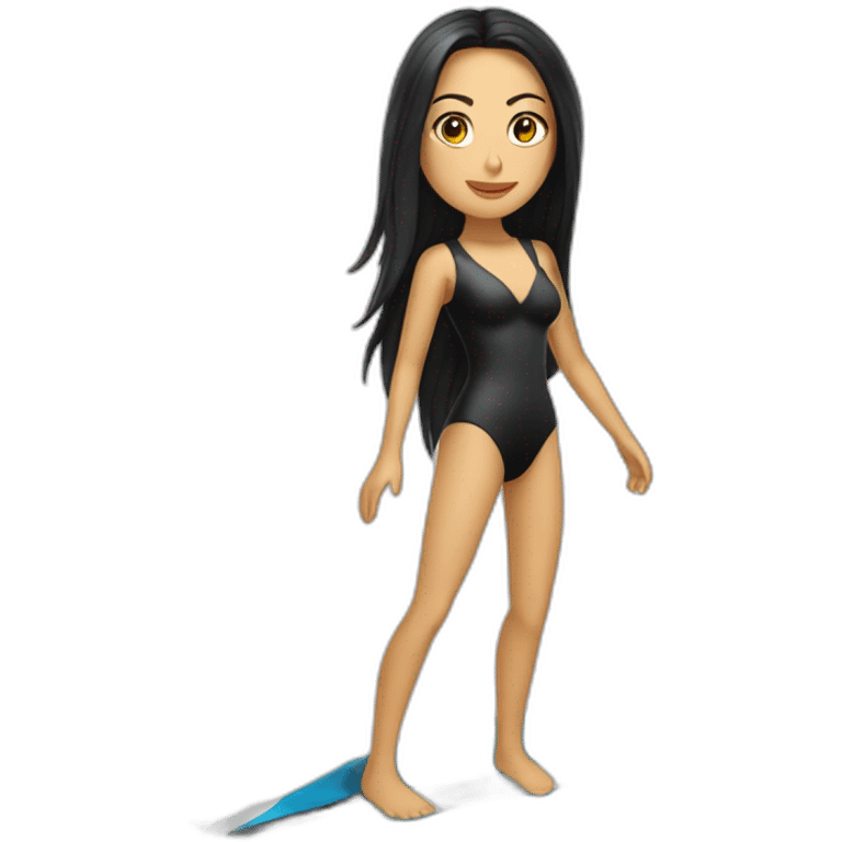 Monica belluci sur un surf emoji