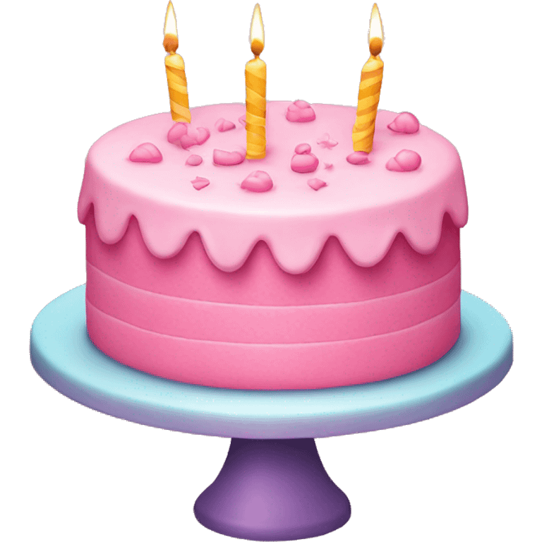 Cute pink birthday cake emoji