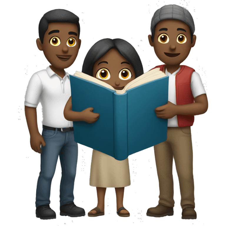 people holding a book emoji