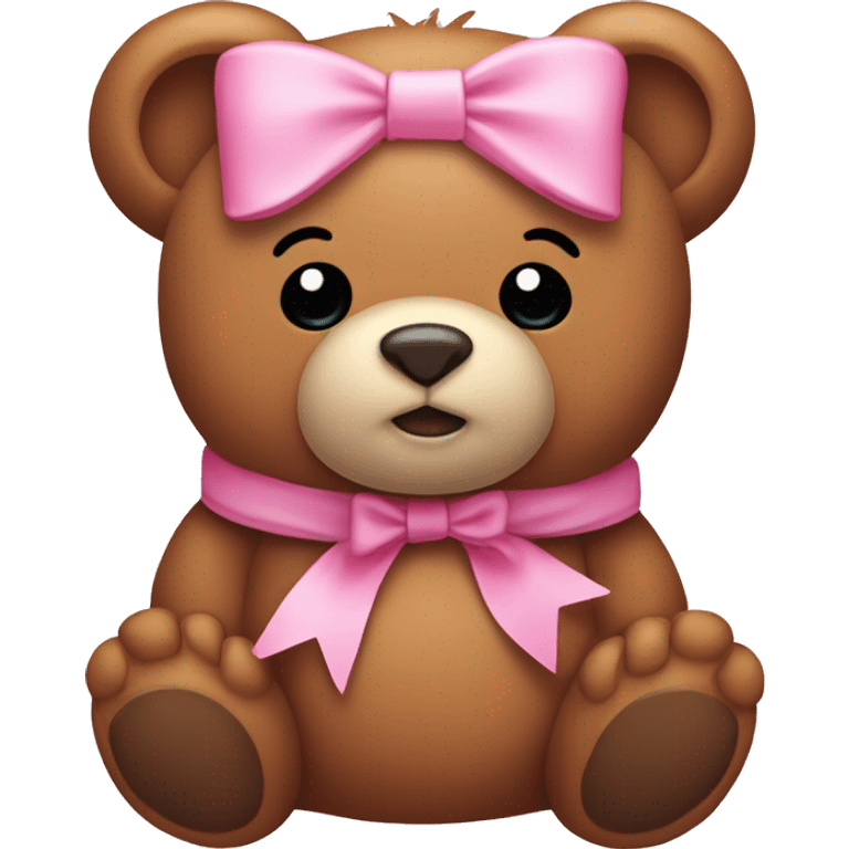 Pink bow on the side of a cute bear  emoji