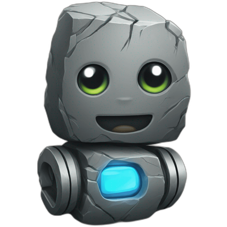 rocks and robot emoji