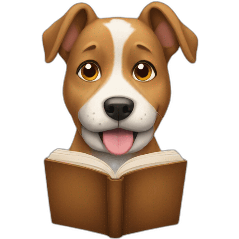 Dog reading emoji