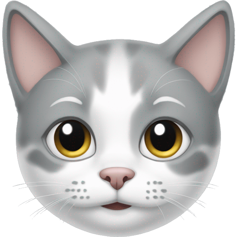 Grey and white cat emoji