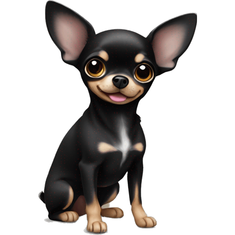 Cute black chihuahua  emoji